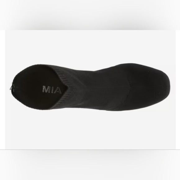 Mia Erika Black Knit Ankle Boots with Block Heel - Picture 7 of 15